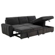 Pastrana Charcoal Grey Upholstered Sleeper Sectional Sofa RAF Chaise by Coaster at Eve Furniture