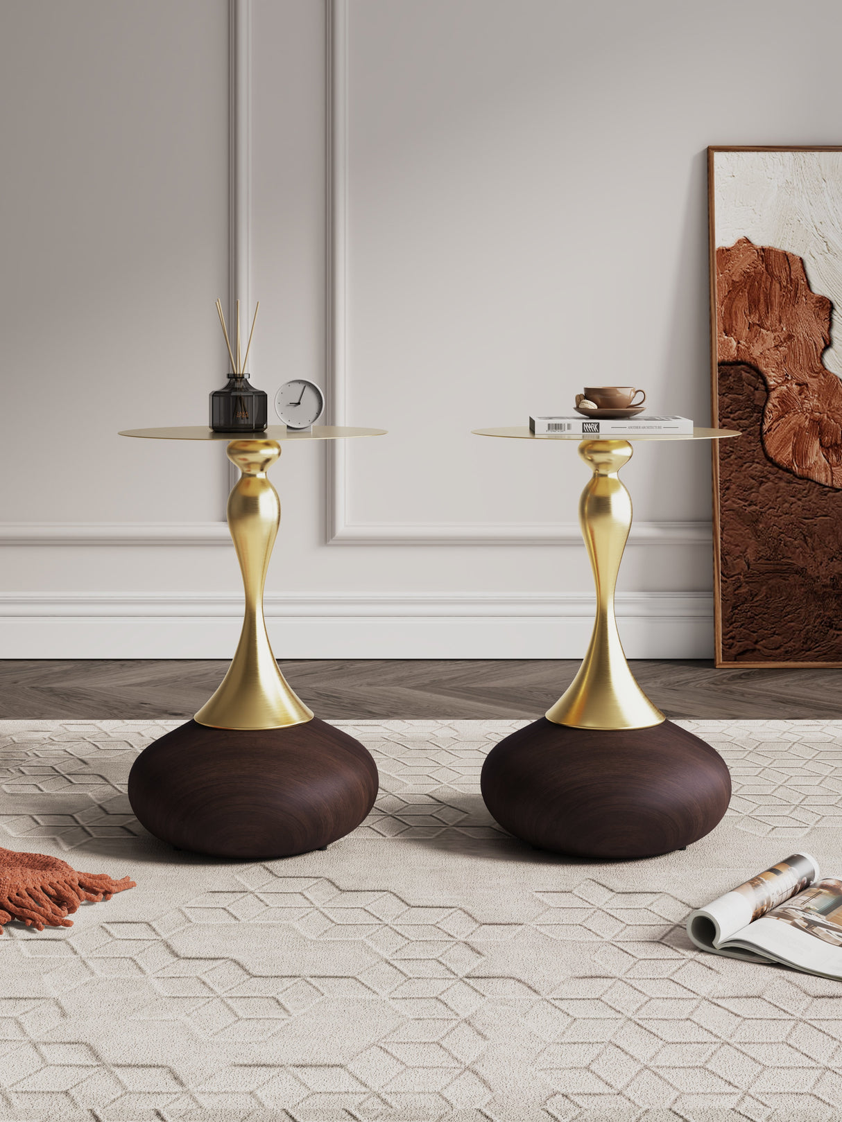 Patchin End Table in Brown Set of 2 by Manhattan Comfort at Eve Furniture