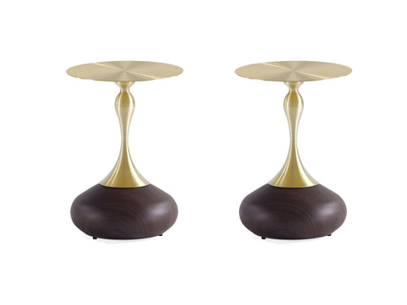 Patchin End Table in Brown Set of 2 by Manhattan Comfort at Eve Furniture