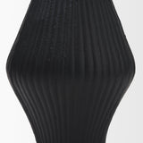 Patine Matte Black Metal Fluted Hourglass Decorative Vase by Mercana at Eve Furniture