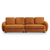 Paton Mid-Century Modern 114.5'' Boucle Fabric Sofa Burnt Orange