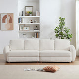 Paton Mid-Century Modern 114.5'' Boucle Fabric Sofa Cream