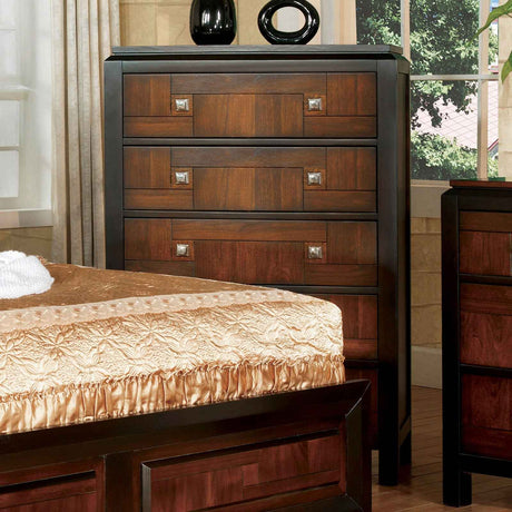 Patra Acacia/Walnut 4-Piece Queen Bedroom Set by Furniture of America at Eve Furniture