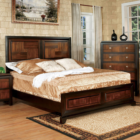 Patra Acacia/Walnut 5-Piece Queen Bedroom Set by Furniture of America at Eve Furniture