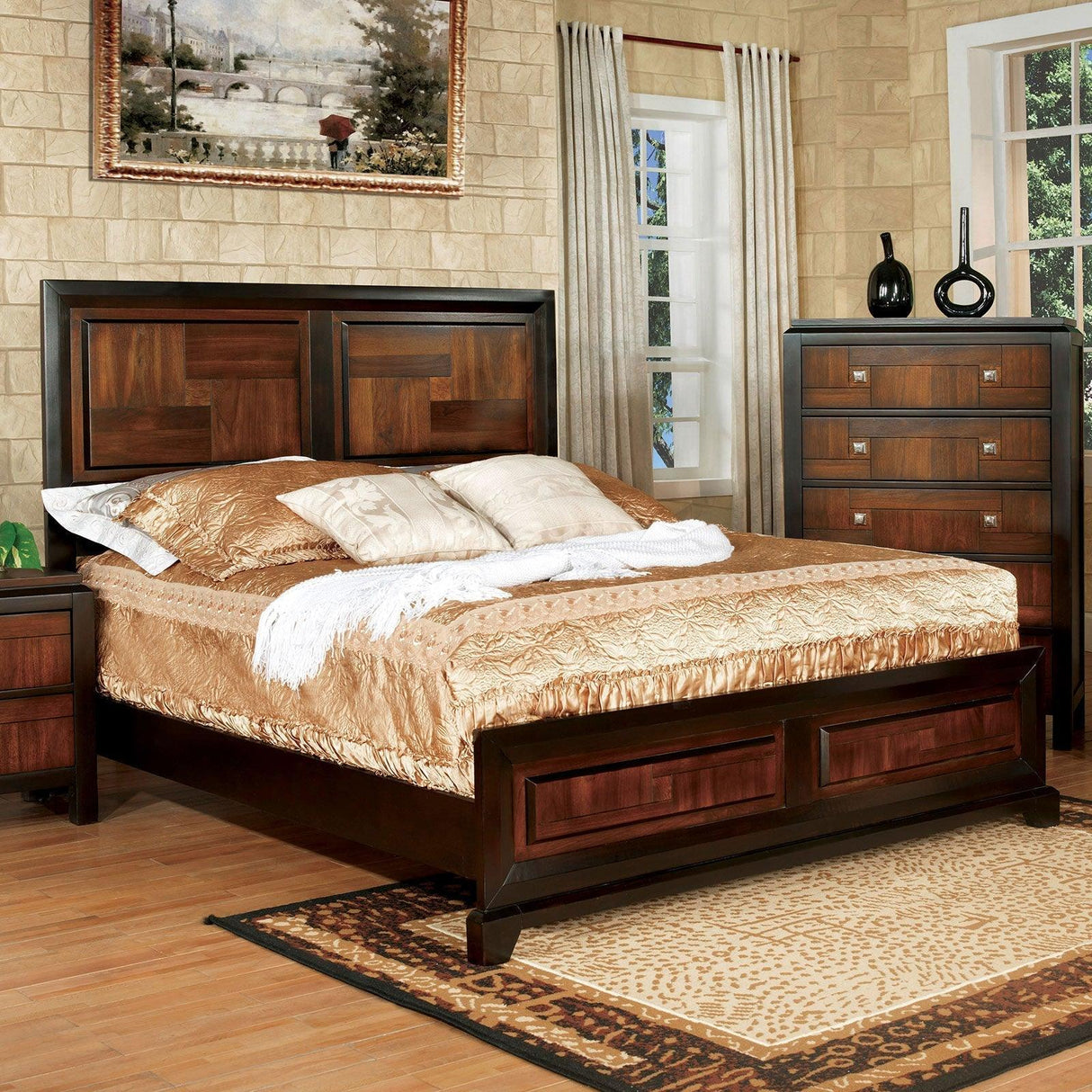 Patra Acacia/Walnut Mirror by Furniture of America at Eve Furniture
