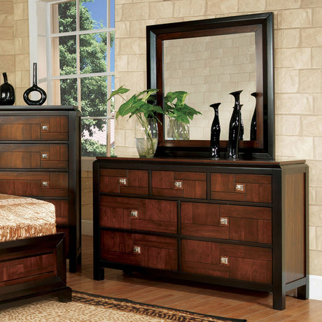 Patra Acacia/Walnut Mirror by Furniture of America at Eve Furniture