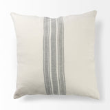 Patrice Cream With Gray Stripes Decorative Pillow Cover by Mercana at Eve Furniture