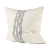 Patrice Cream With Gray Stripes Decorative Pillow Cover by Mercana at Eve Furniture