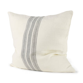 Patrice Cream With Gray Stripes Decorative Pillow Cover by Mercana at Eve Furniture