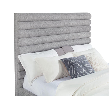 Patricia 58-inch Boucle Upholstered California King Bed Grey by Coaster at Eve Furniture