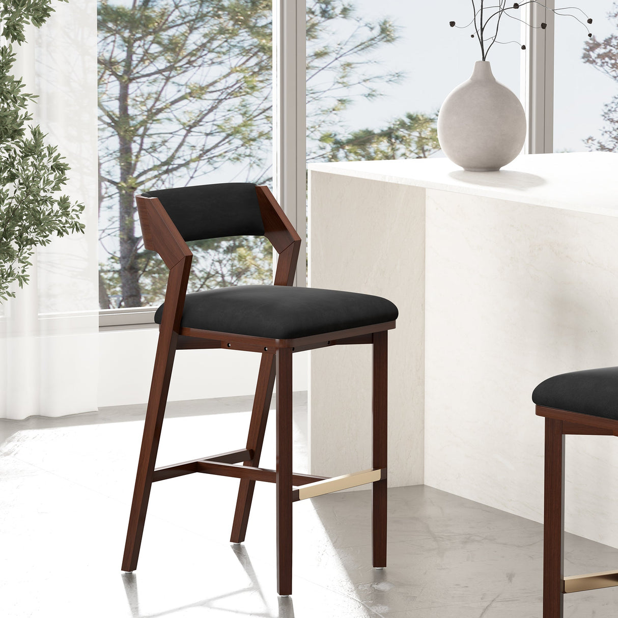 Patricia Barstool in Black by Manhattan Comfort at Eve Furniture