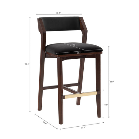 Patricia Barstool in Black (set of 2) by Manhattan Comfort at Eve Furniture