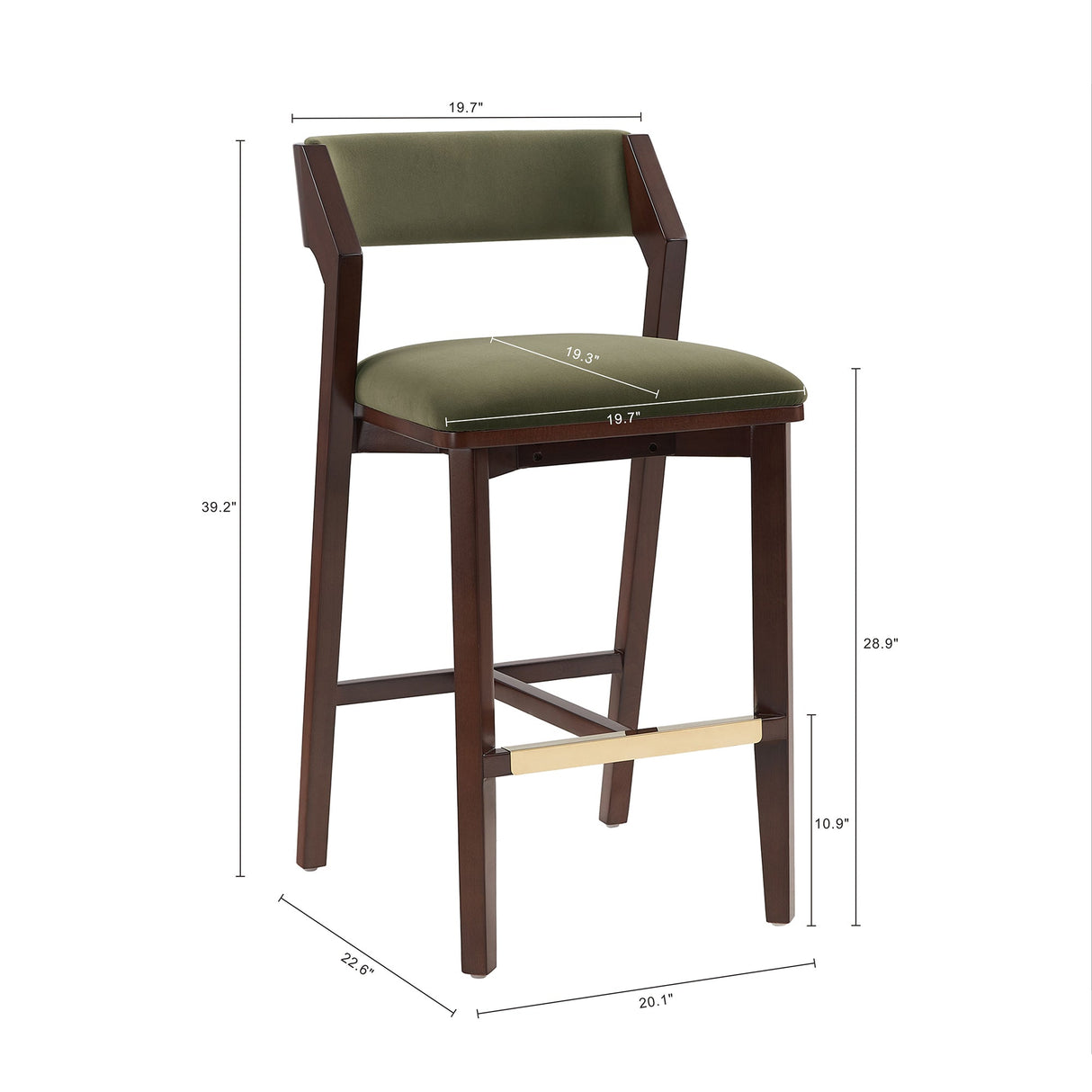 Patricia Barstool in Turtle Green (set of 2) by Manhattan Comfort at Eve Furniture