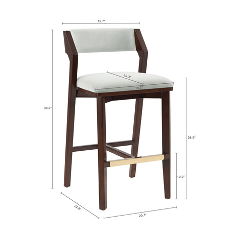 Patricia Barstool in White Glacier by Manhattan Comfort at Eve Furniture