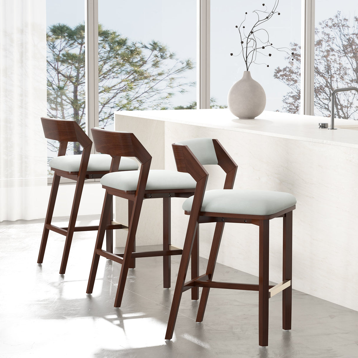 Patricia Barstool in White Glacier by Manhattan Comfort at Eve Furniture