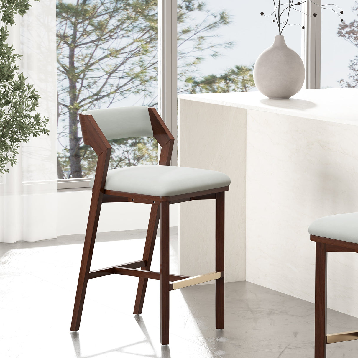 Patricia Barstool in White Glacier by Manhattan Comfort at Eve Furniture