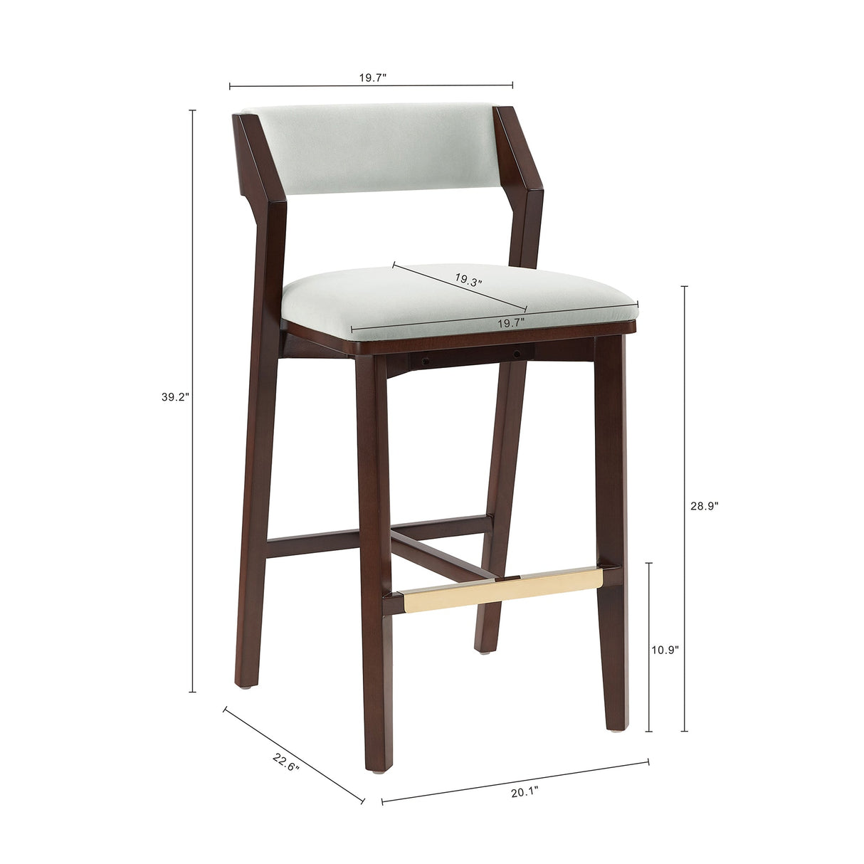 Patricia Barstool in White Glacier by Manhattan Comfort at Eve Furniture