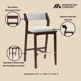 Patricia Barstool in White Glacier by Manhattan Comfort at Eve Furniture