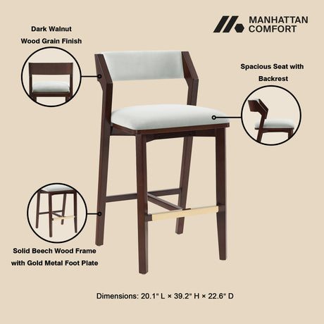 Patricia Barstool in White Glacier (set of 2) by Manhattan Comfort at Eve Furniture