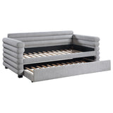 Patricia Boucle Upholstered Twin Day Bed with Trundle Grey by Coaster at Eve Furniture