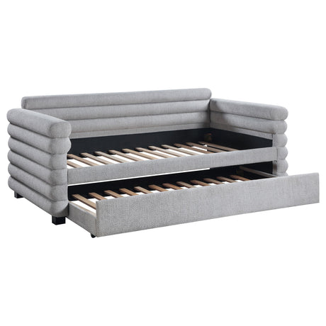 Patricia Boucle Upholstered Twin Day Bed with Trundle Grey by Coaster at Eve Furniture
