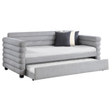 Patricia Boucle Upholstered Twin Day Bed with Trundle Grey by Coaster at Eve Furniture