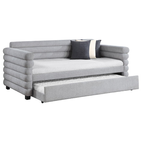 Patricia Boucle Upholstered Twin Day Bed with Trundle Grey by Coaster at Eve Furniture