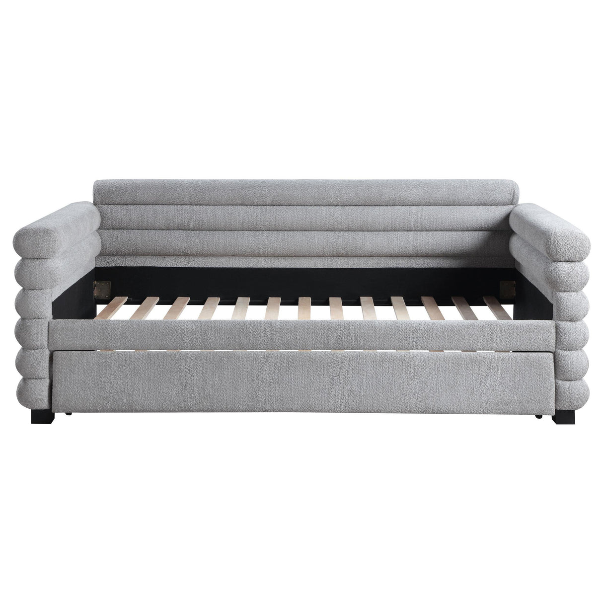 Patricia Boucle Upholstered Twin Day Bed with Trundle Grey by Coaster at Eve Furniture