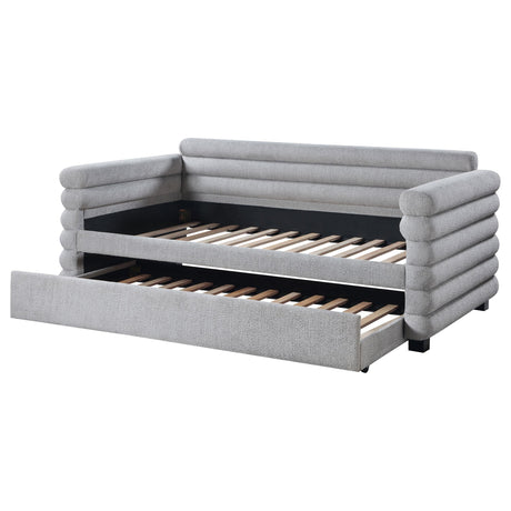 Patricia Boucle Upholstered Twin Day Bed with Trundle Grey by Coaster at Eve Furniture