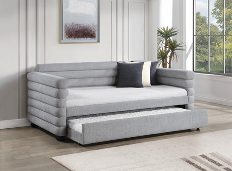 Patricia Boucle Upholstered Twin Day Bed with Trundle Grey by Coaster at Eve Furniture