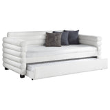 Patricia Boucle Upholstered Twin Day Bed with Trundle White by Coaster at Eve Furniture