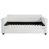 Patricia Boucle Upholstered Twin Day Bed with Trundle White by Coaster at Eve Furniture