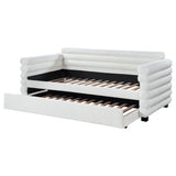 Patricia Boucle Upholstered Twin Day Bed with Trundle White by Coaster at Eve Furniture