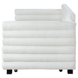 Patricia Boucle Upholstered Twin Day Bed with Trundle White by Coaster at Eve Furniture