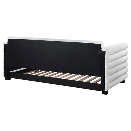 Patricia Boucle Upholstered Twin Day Bed with Trundle White by Coaster at Eve Furniture