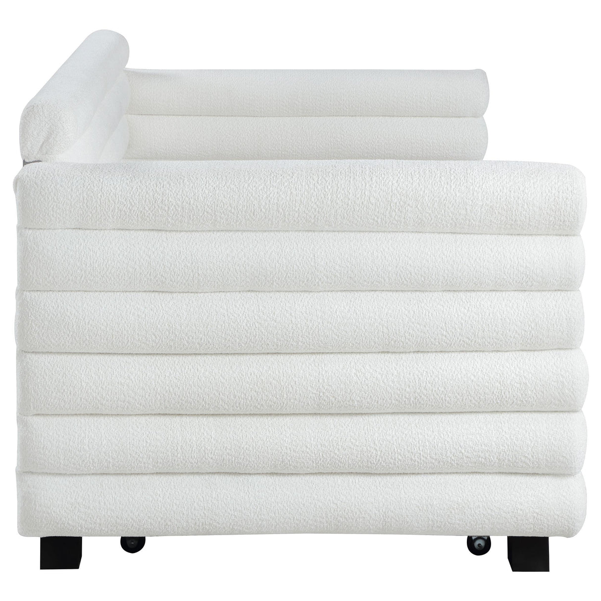 Patricia Boucle Upholstered Twin Day Bed with Trundle White by Coaster at Eve Furniture
