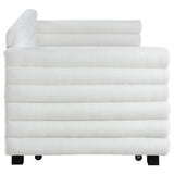 Patricia Boucle Upholstered Twin Day Bed with Trundle White by Coaster at Eve Furniture
