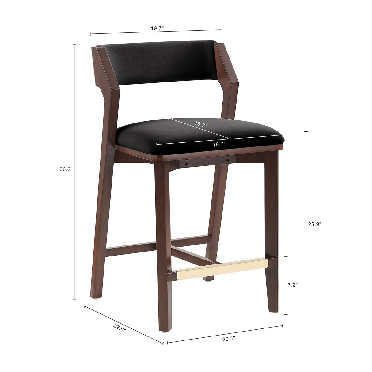 Patricia Counter Stool in Black (set of 3) by Manhattan Comfort at Eve Furniture
