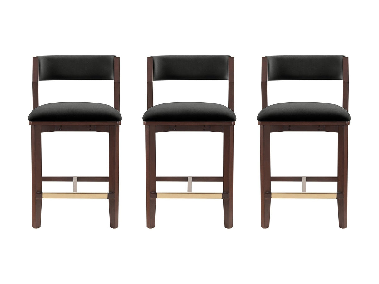 Patricia Counter Stool in Black (set of 3) by Manhattan Comfort at Eve Furniture