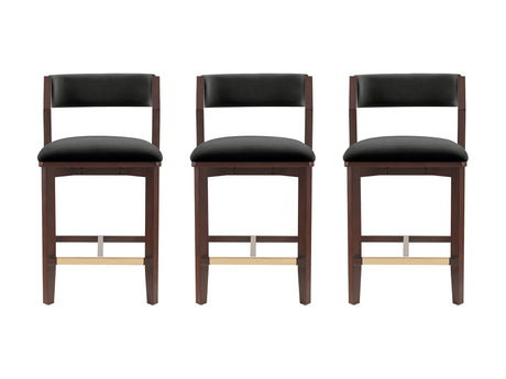 Patricia Counter Stool in Black (set of 3) by Manhattan Comfort at Eve Furniture