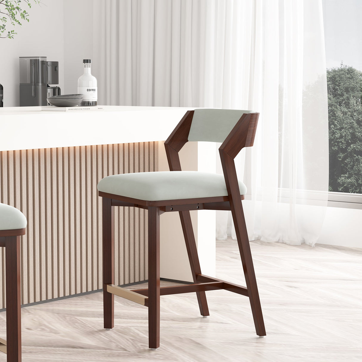 Patricia Counter Stool in White Glacier by Manhattan Comfort at Eve Furniture