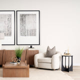 Patrick 23"H White Marble Top w/ Matte Black Metal Accent Table by Mercana at Eve Furniture