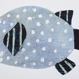 Patterned Fish I by Victoria Barnes a Hand Embellished Textured Framed Art Print Matted under Glass by Mercana at Eve Furniture