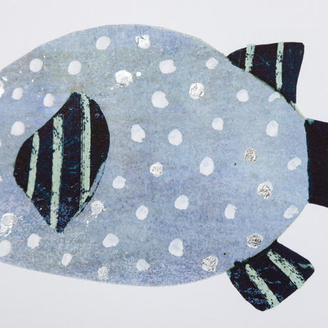 Patterned Fish I by Victoria Barnes a Hand Embellished Textured Framed Art Print Matted under Glass by Mercana at Eve Furniture