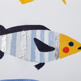 Patterned Fish I by Victoria Barnes a Hand Embellished Textured Framed Art Print Matted under Glass by Mercana at Eve Furniture