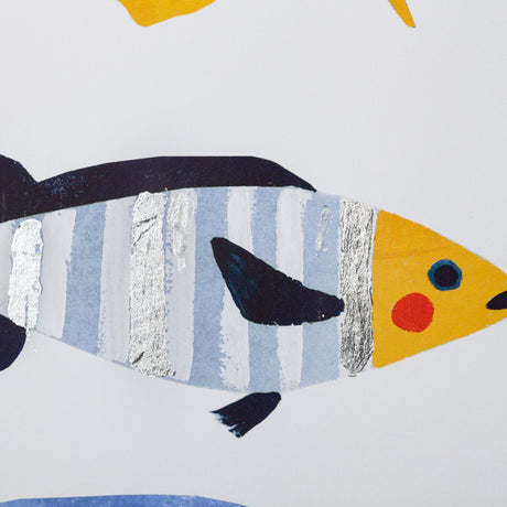 Patterned Fish I by Victoria Barnes a Hand Embellished Textured Framed Art Print Matted under Glass by Mercana at Eve Furniture