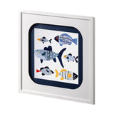 Patterned Fish II by Victoria Barnes a Hand Embellished Textured Framed Art Print Matted under Glass by Mercana at Eve Furniture