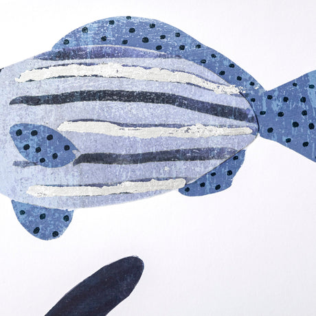 Patterned Fish II by Victoria Barnes a Hand Embellished Textured Framed Art Print Matted under Glass by Mercana at Eve Furniture