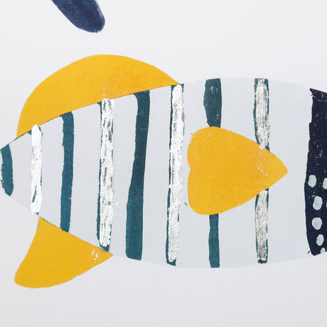 Patterned Fish II by Victoria Barnes a Hand Embellished Textured Framed Art Print Matted under Glass by Mercana at Eve Furniture