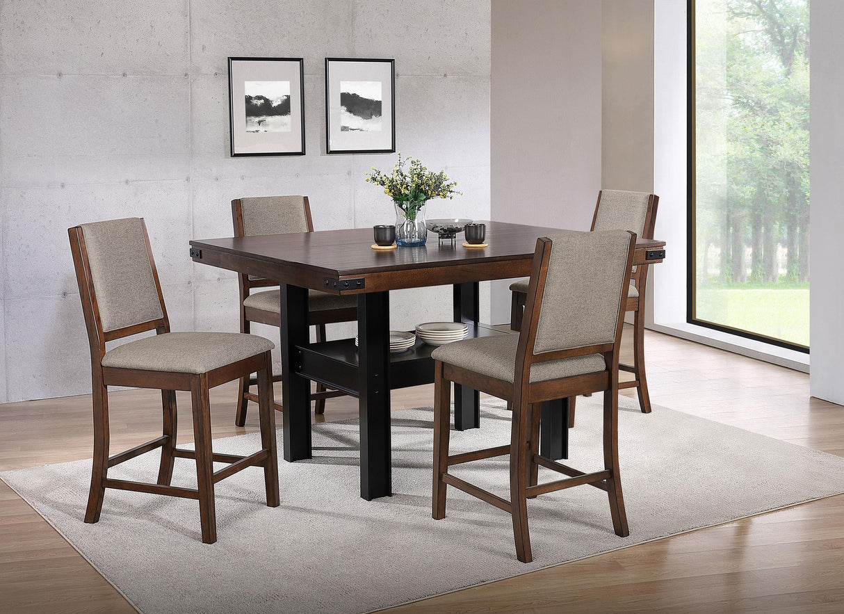 Patterson Mango Oak 5-Piece Counter Height Dining Set